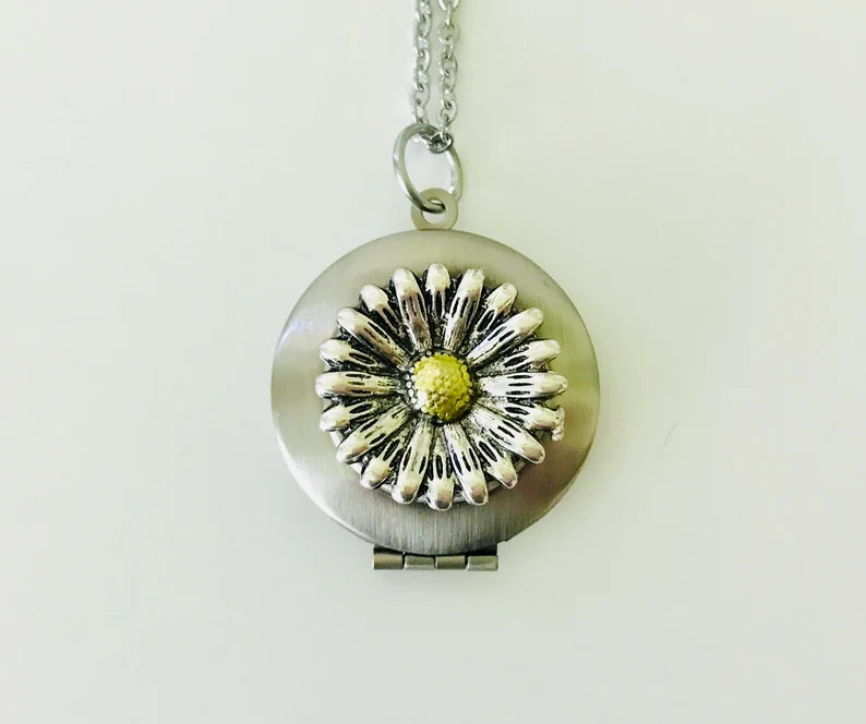 You Are My Sunshine - Necklace- Locket - Quote Locket - Daughter Gift- Sunflower Jewelry