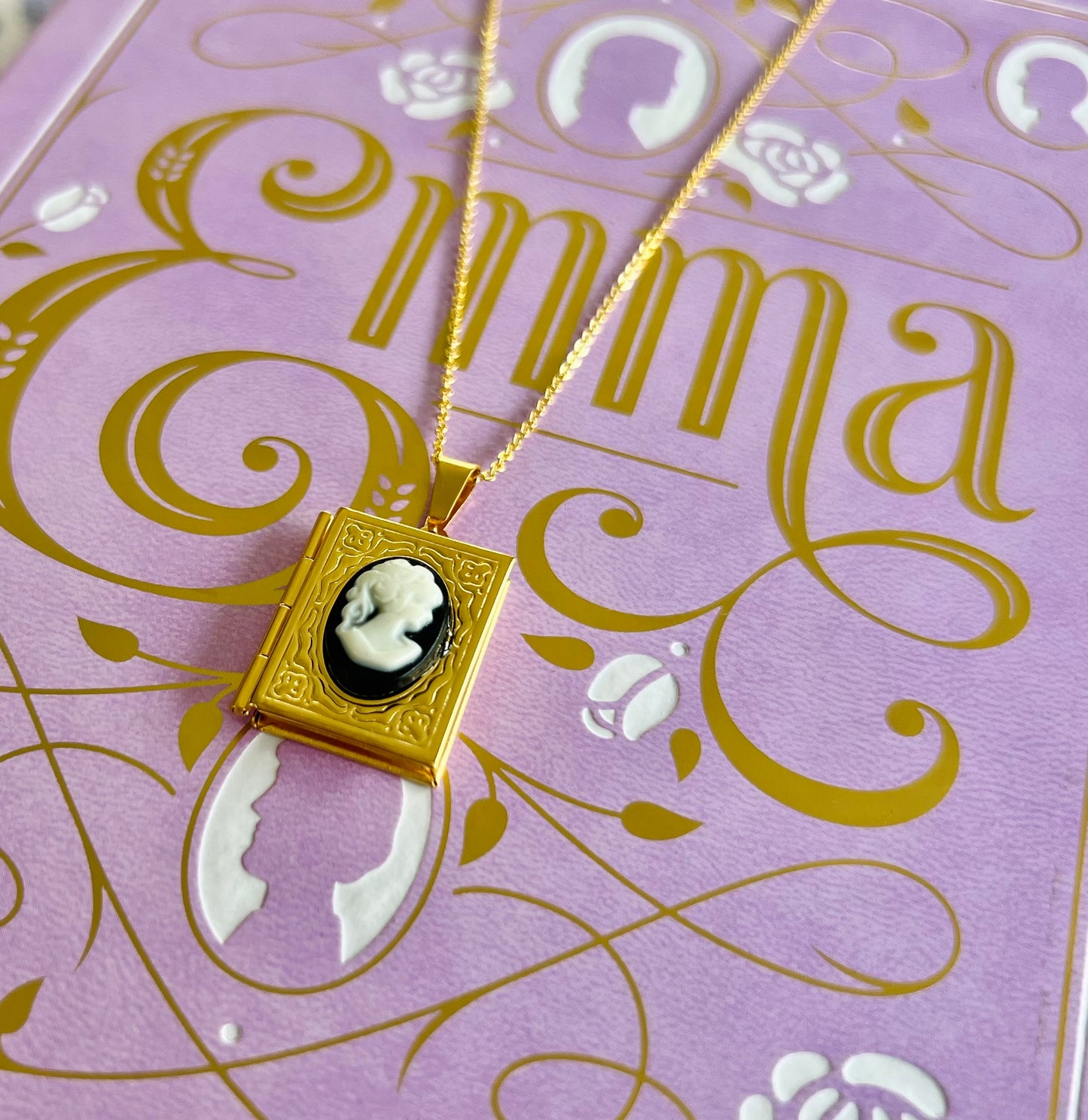 Emma Book by Jane Austen with Cameo Book Locket
