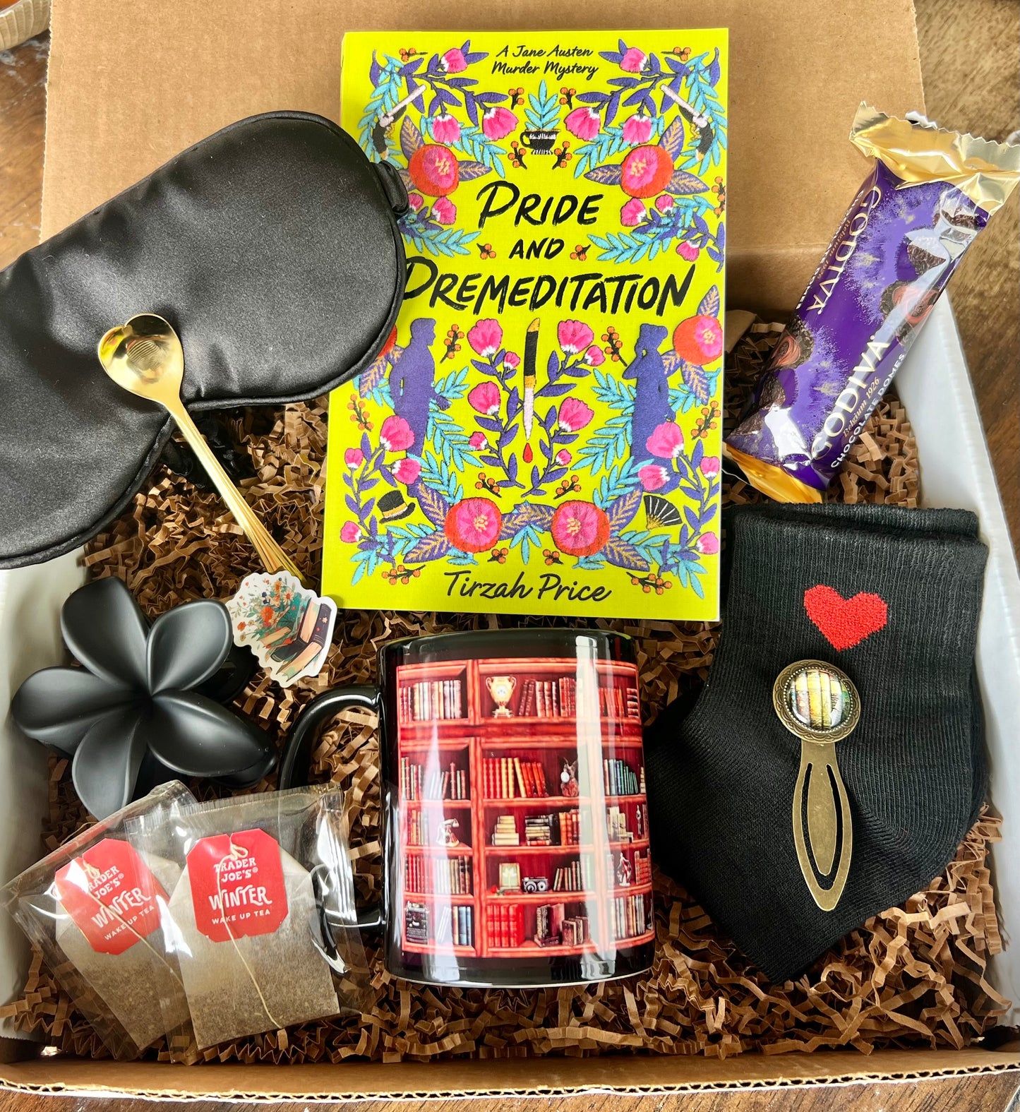 Valentine Book Box bundle, Pride and Premeditation, Book Lovers Gift Mystery book