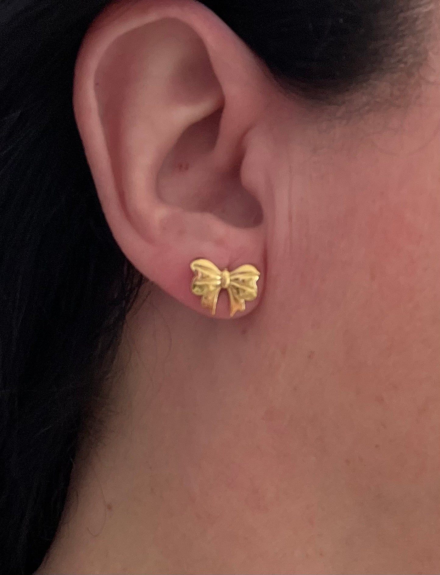 Gold Bow Earrings, Stainless steel