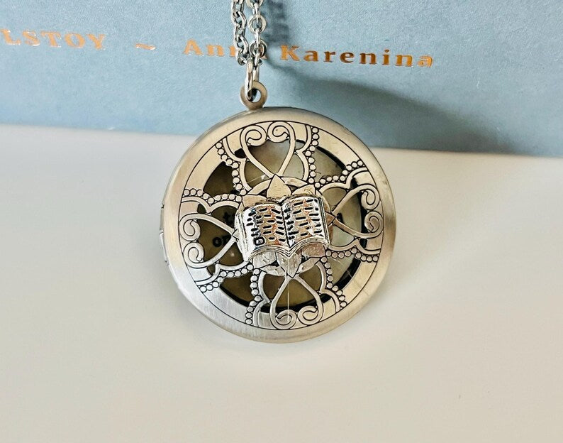 Gilmore Girls Rory Locket Necklace - I live in two worlds one is a world of books